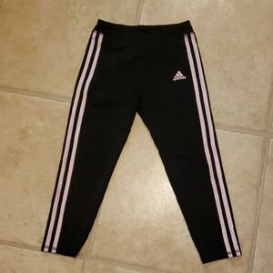 Adidas Kids Black and Pink Track Pants